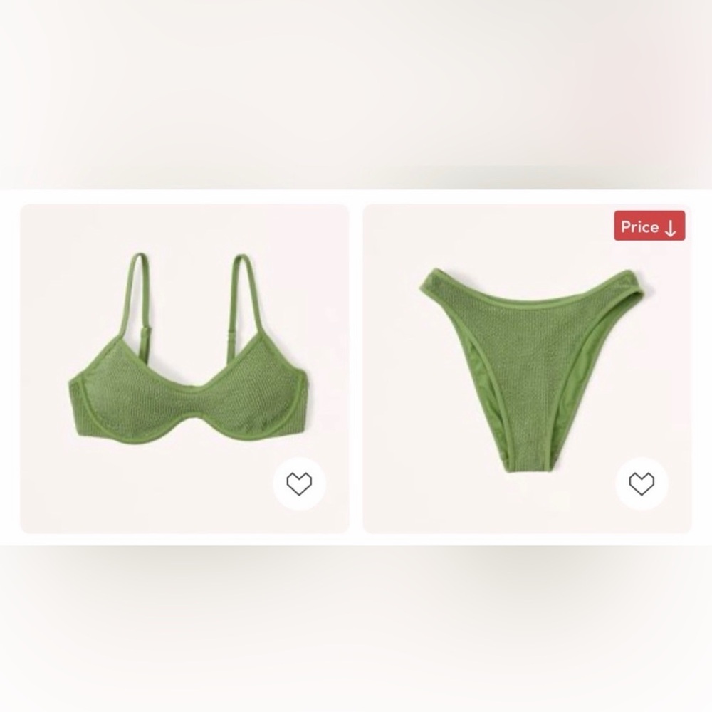 Abercrombie & Fitch Green Bikini Set Swimwear